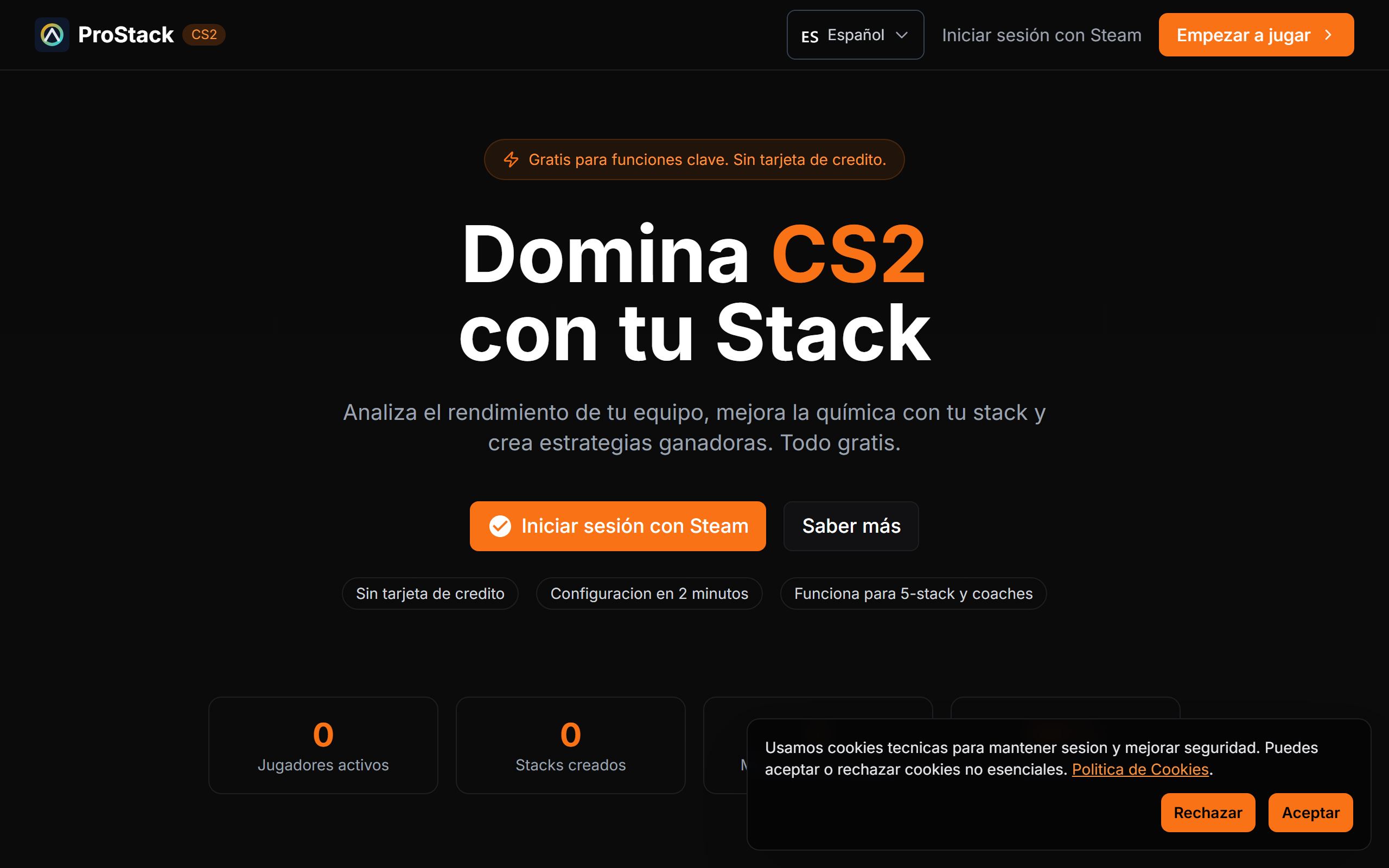 Vista previa de la web de CS ProStack